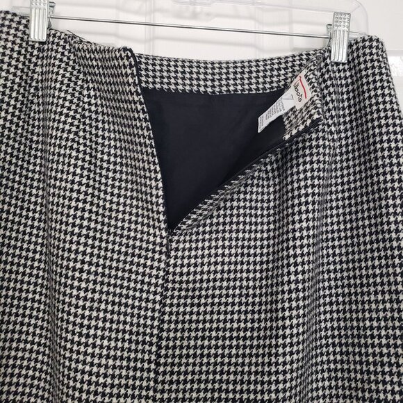 Talbots Faux Wrap Midi Skirt 100% Wool Houndstooth Lined Classic Womens Size 12 - Picture 4 of 9
